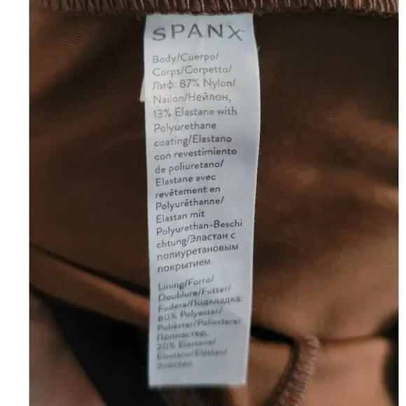 Spanx Faux Leather Snakeskin Leggings 20265R Brown Snakeskin Medium - Picture 6 of 10